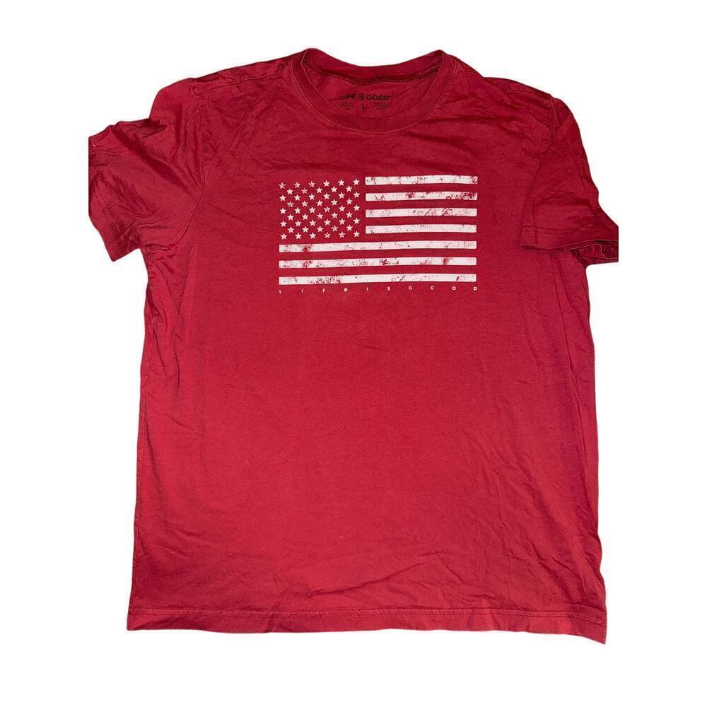 "LIFE IS GOOD" Patriotic shirt size Large L